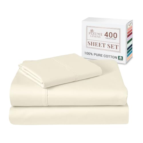 100% Cotton Sheets Set Twin 400 Thread Count New Ivory