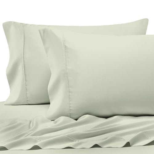 100% Cotton King Size Pillowcases 400 Thread Count Light Sage (2 Count)
