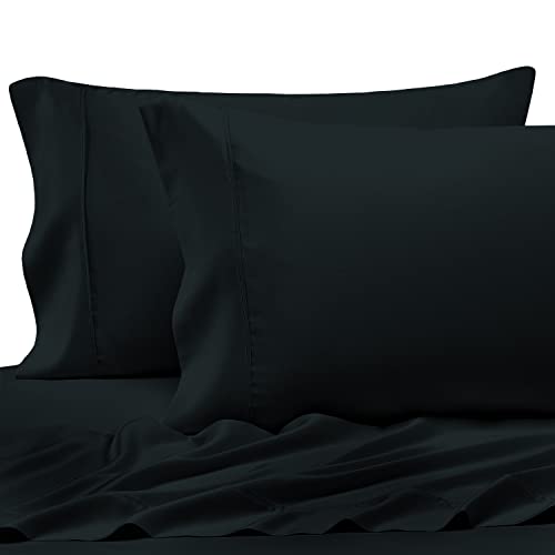 100% Cotton King Size Pillowcases 400 Thread Count Black (2 Count)