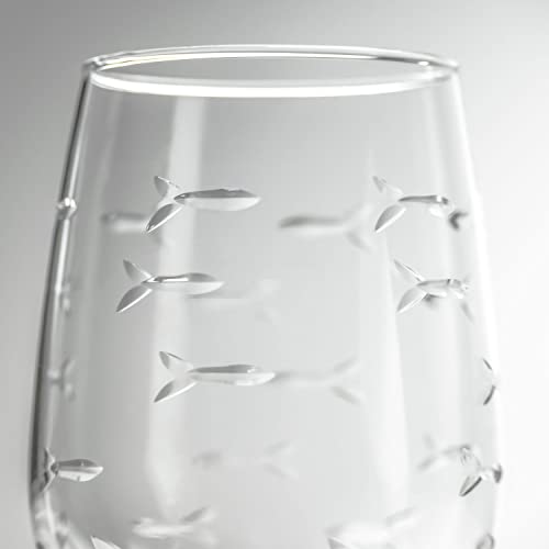 School of Fish White Wine Glass (4 Count)