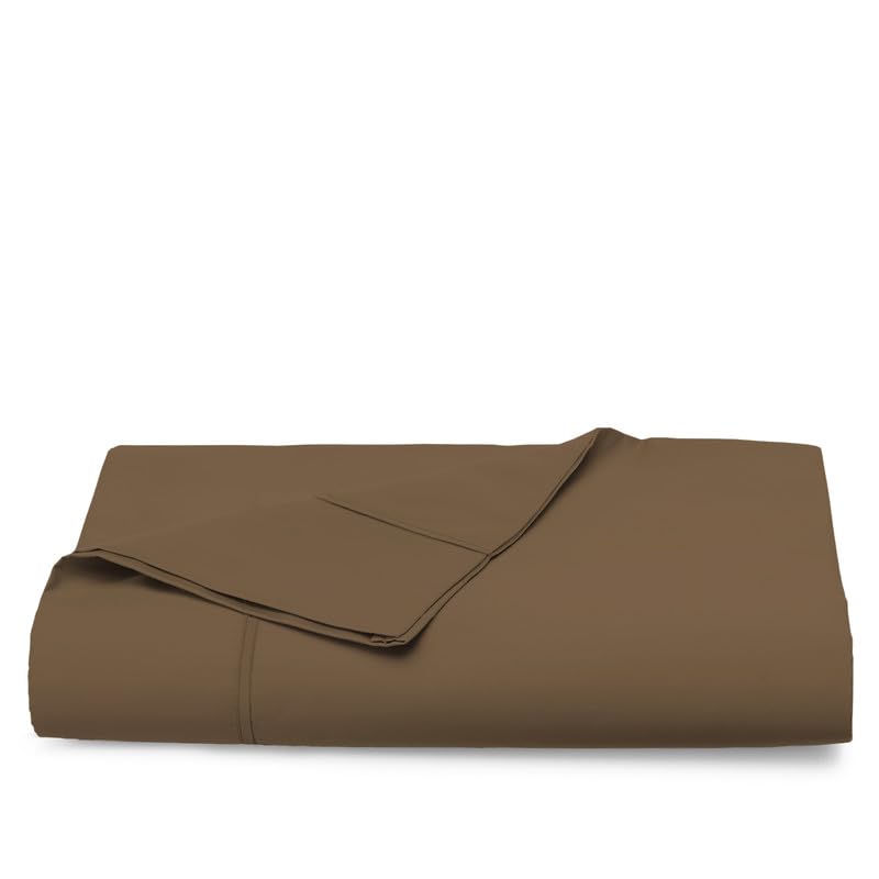 100% Cotton King Flat Sheet 400 Thread Count Woody Brown