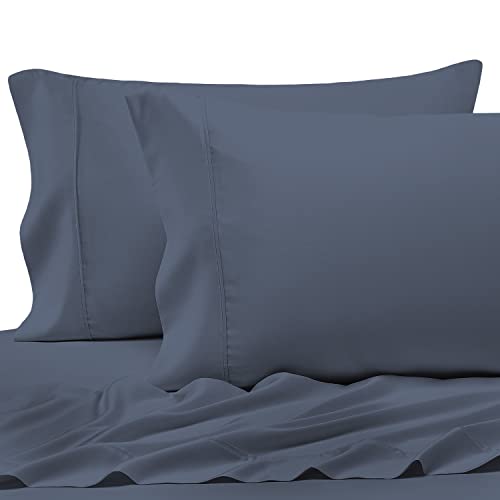 Pure 100% Cotton Pillow Cases Queen Size Set of 2 Dark Blue (2 Count)