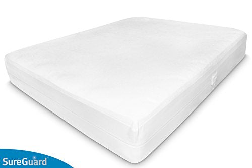 King (6-8 in. Deep) SureGuard Mattress Encasement - 100% Waterproof, Bed Bug Proof, Hypoallergenic - Premium Zippered Six-Sided Cover