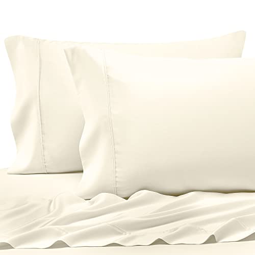 Pure 100% Cotton Pillow Cases Queen Size Set of 2 Ivory (2 Count)