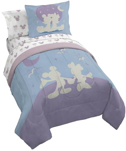 Disney Mickey and Minnie Mouse Twin Comforter Set 5 Piece Bedding