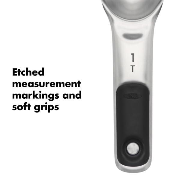 Good Grips 4 Piece Stainless Steel Measuring Spoons with Magnetic Snaps