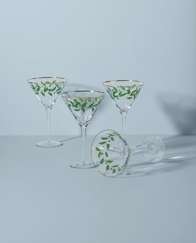 Holiday Decal Martini Glasses (4 Count)