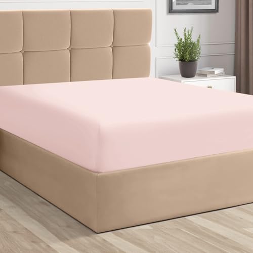 Twin Cotton Fitted Sheet 400 Thread Count Light Pink