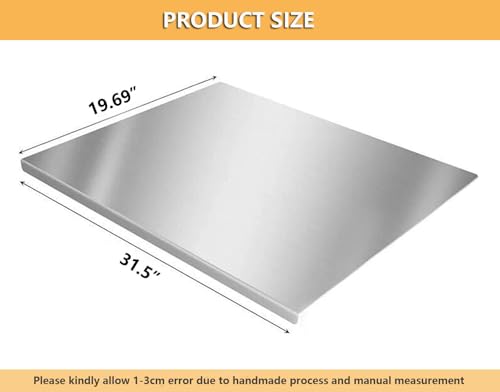 31.5”x 19.7” Stainless Steel Chopping Board with Lip