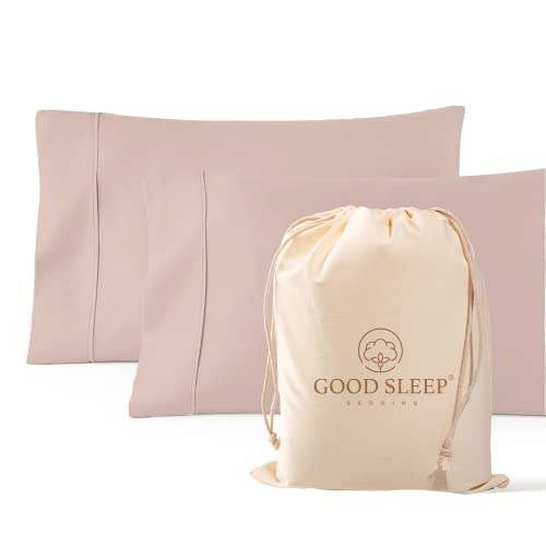 1000 TC Blush King Pillowcases Set of 2 100% Egyptian Cotton Pillow Cases with Long Staple Cotton & Sateen Weave (2 Count)