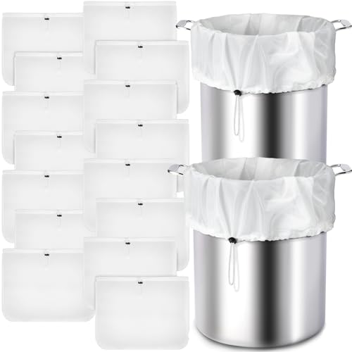 15 Pack Brew Bags Reusable Extra Large 26 x 22'' Fine Mesh Strainer Cold Brew Filters Drawstring Cheese Cloth Straining Bags Wine Making Supplies for Fruit Cider Beer