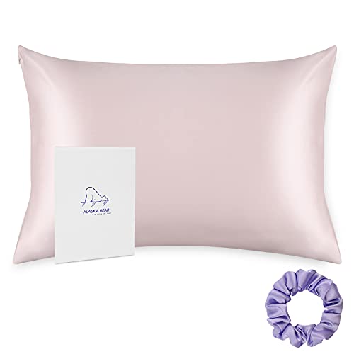 200% Good for You Silk Pillowcase for Hair and Skin Care Soft Pillow Case with Random Color Scrunchie Gift Set King