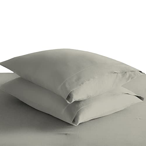 100% Cotton Standard Size Pillowcases 400 Thread Count Silver (2 Count)