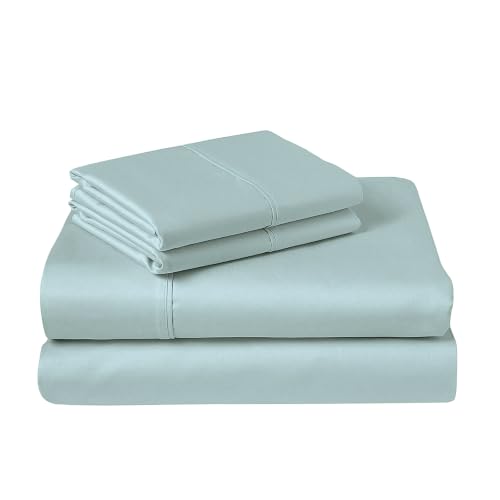100% Cotton Sheets Set Queen 400 Thread Count Baby Blue