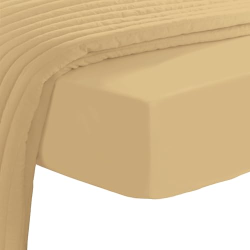 Twin XL Cotton Fitted Sheet 400 Thread Count Tan