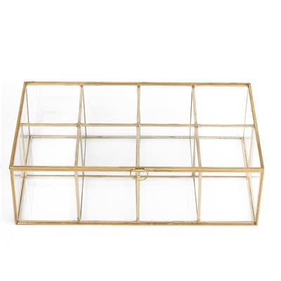 Glass Tea Bags Organizer with Lid