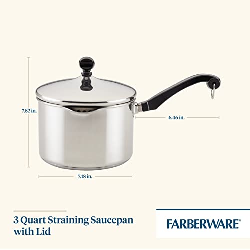 Classic Series Stainless Steel Straining Sauce Pan with Lid