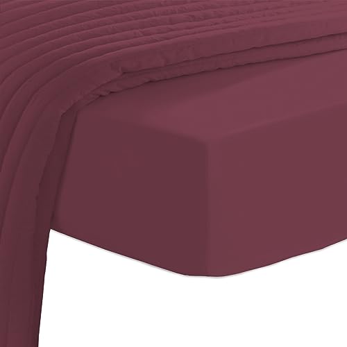 California King Cotton Fitted Sheet 400 Thread Count New Burgundy