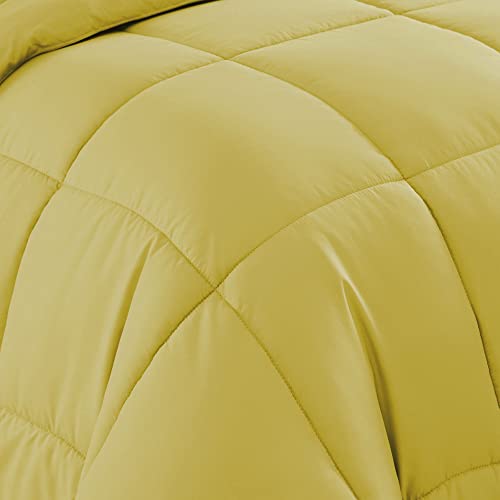 5 Piece Comforter Set Bag Solid Color All Season Soft Down Alternative Blanket & Luxurious Microfiber Bed Sheets