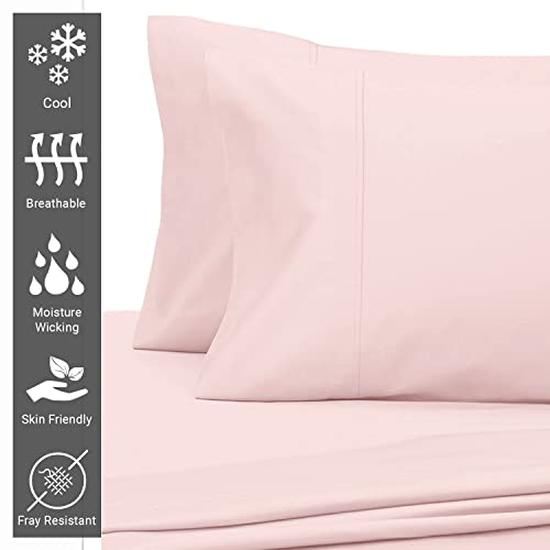 100% Cotton Queen Size Pillowcases 400 Thread Count Light Pink (2 Count)