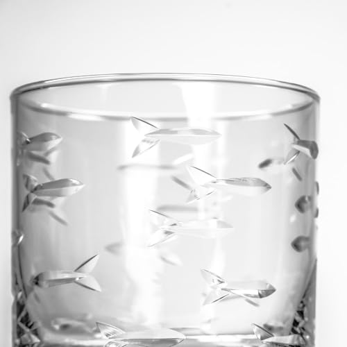 School of Fish On the Rocks Glass (4 Count)