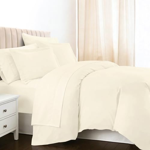 Cotton Full Duvet Cover + Sheet Set 400 Thread Count New Ivory