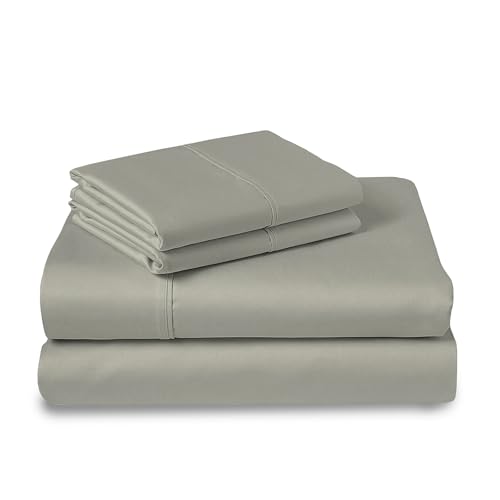 100% Cotton Sheets Set King 400 Thread Count Silver
