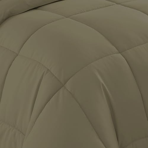 5 Piece Comforter Set Bag Solid Color All Season Soft Down Alternative Blanket & Luxurious Microfiber Bed Sheets