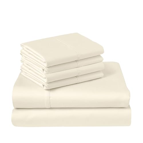 Cotton Sheets Set King with 4 Cases 400 Thread Count New Ivory