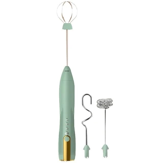 Electric Milk Frother USB Rechargeable Frothing Machine Blender Coffee Cream Drink Frothing Wand Handheld Egg Beater 3 Speeds