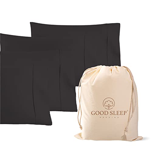 1000 TC Dark Gray King Pillowcases Set of 4 100% Egyptian Cotton Pillow Cases with Long Staple Cotton & Sateen Weave (4 Count)