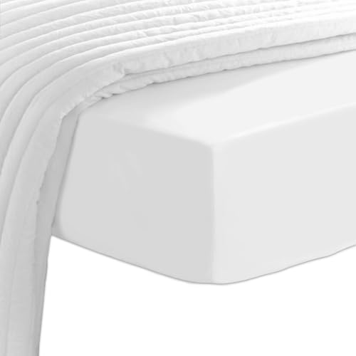 Full Cotton Fitted Sheet 400 Thread Count White