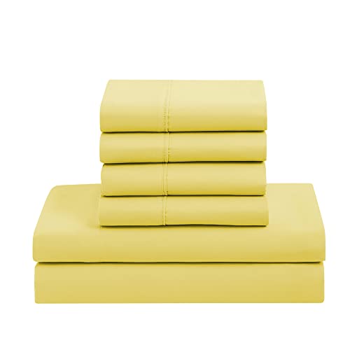 5 Piece Comforter Set Bag Solid Color All Season Soft Down Alternative Blanket & Luxurious Microfiber Bed Sheets