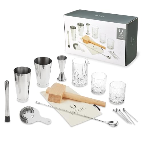 Bartender Kit and Barware Set Includes Boston Cocktail Shakers