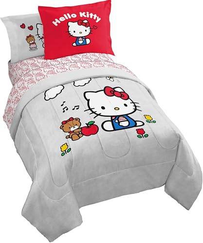 Sanrio Hello Kitty Twin Comforter Set 5 Piece Bedding for Girls