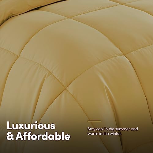 7 Piece Comforter Set Bag Solid Color All Season Soft Down Alternative Blanket & Luxurious Microfiber Bed Sheets