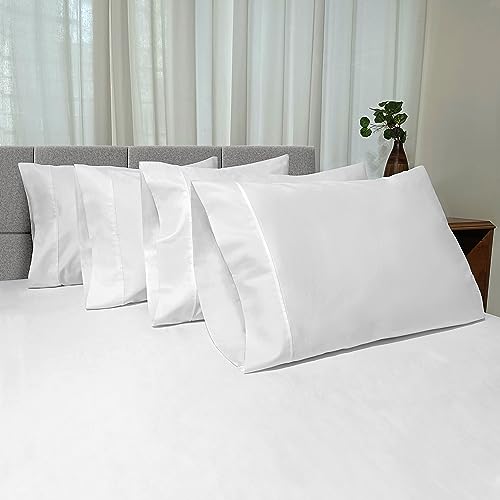 100% Cotton 4PC Queen Size Pillowcases 400 Thread Count Off White (2 Count)