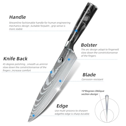 Chef Knife Sets with Roll Bag (9 Count)