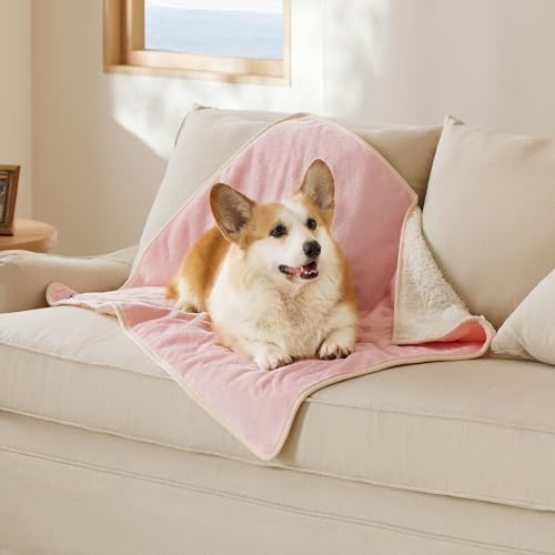 Waterproof Dog Blankets for Large Dogs Sherpa Fleece Throw