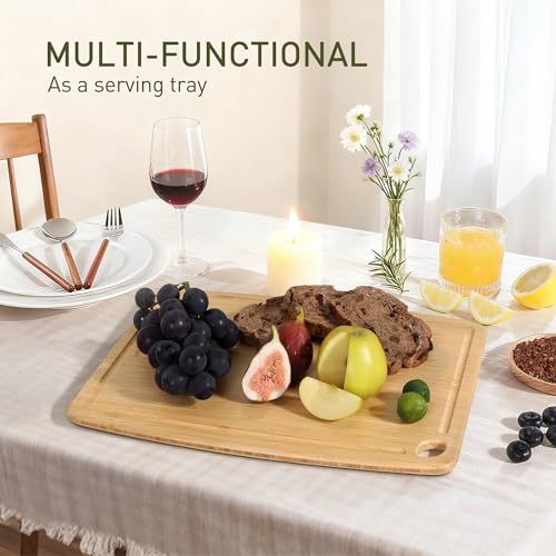 Lightweight Durable Bamboo Cutting Board with Non