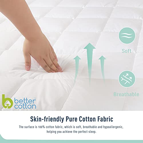 California King Mattress Pad Cotton Quilted Cover Deep Pocket