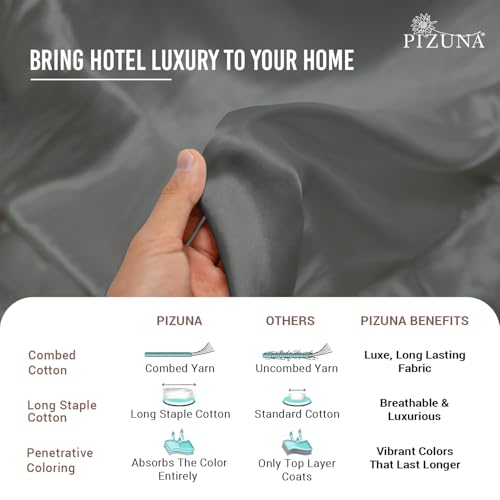 Cotton Twin Fitted Sheet + 2 Pillowcases Set 400TC Dark Grey