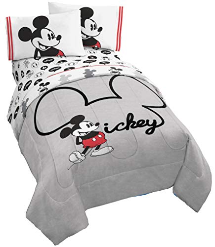 Disney Mickey Mouse Twin Comforter Set 4 Piece Cartoon Bedding
