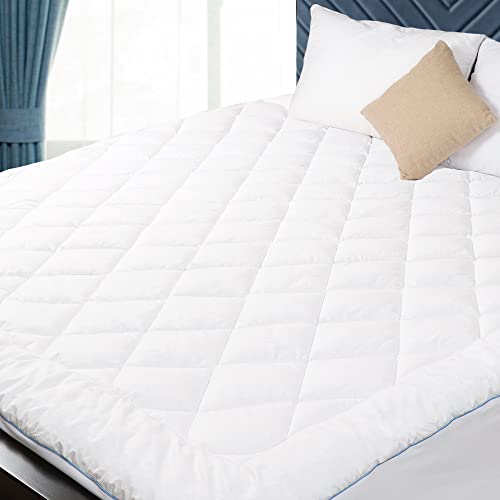 Queen Mattress Pad Cotton Quilted Cover 8