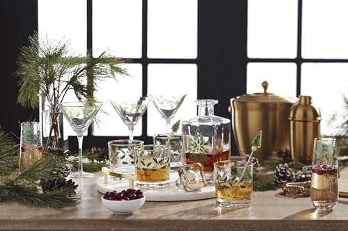 Holiday 5 Piece Whiskey Christmas Decanter and Glass Set (5 Count)