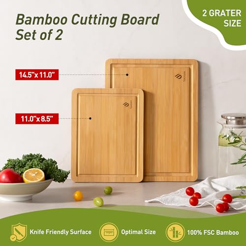 2 Piece Bamboo Cutting Board Set (2 Count)