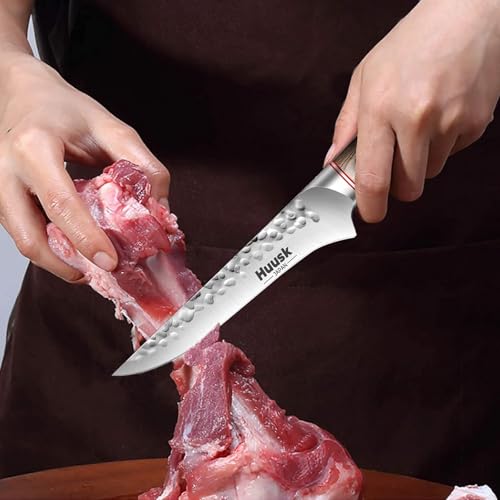 Boning Knife for Meat Cutting with Ergonomic Pakkawood Handle