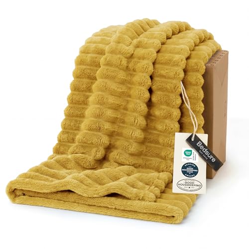 Soft Yellow Throw Blanket for Couch Decor Gifts 50"x70"