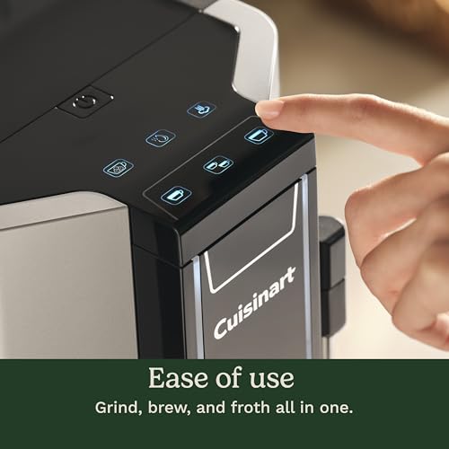 Cuisinart Espresso Bar Fully Automatic Espresso Machine, Makes Hot or Cold Cafe-Quality Cappuccino, Lattes, Americanos and Cold Extracted Espresso, Steam/Frothing Wand for Milk-Based Drinks, EM-550
