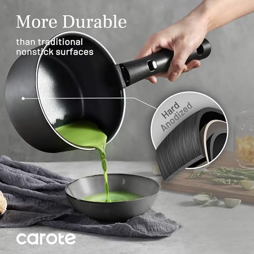 20pcs 4 Ply Premium Hard Anodized Pots and Pans Set Non Stick with Detachable Handle